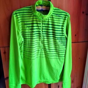 Brooks Dash 1/2 Zip Men's Neon Green Running Shirt size Small